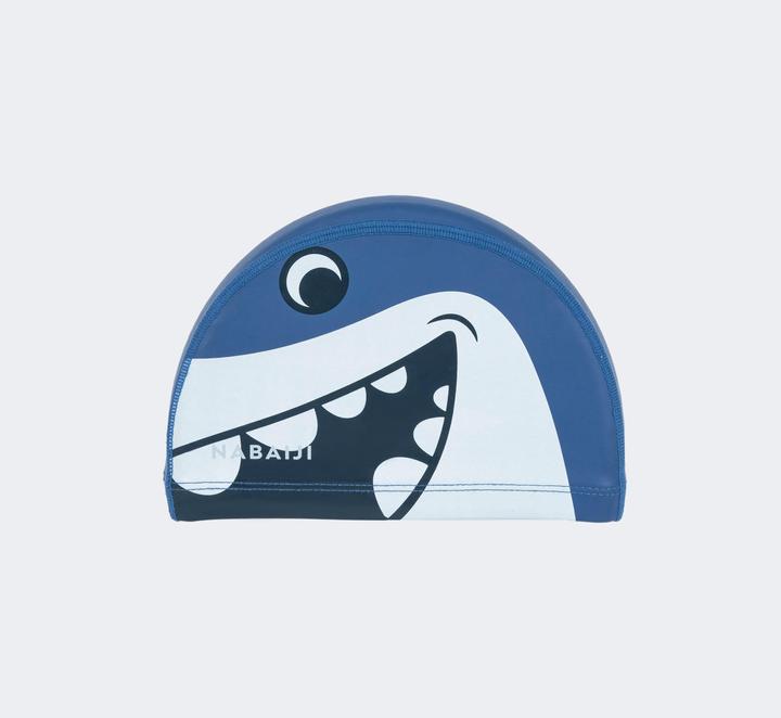 Produktbild Nabaiji Badekappe Stoff beschichtet Aufdruck Grösse S - Shark blau
