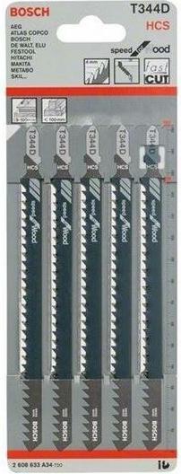 Produktbild Bosch Professional Zubehör Stichsägeblatt T 344 D Speed for Wood, 3er-Pack