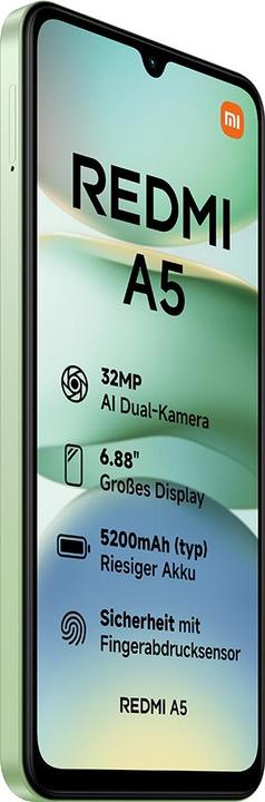 Actual product image Xiaomi Redmi A5 4G (128 GB, Lake Green, 6.88", Dual SIM, 32 Mpx, 4G)