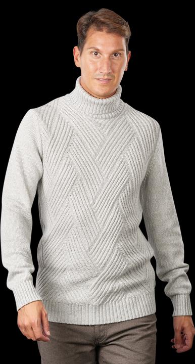 Cinque Turtle Neck Cithore Pullover Rib Knit Light Gray