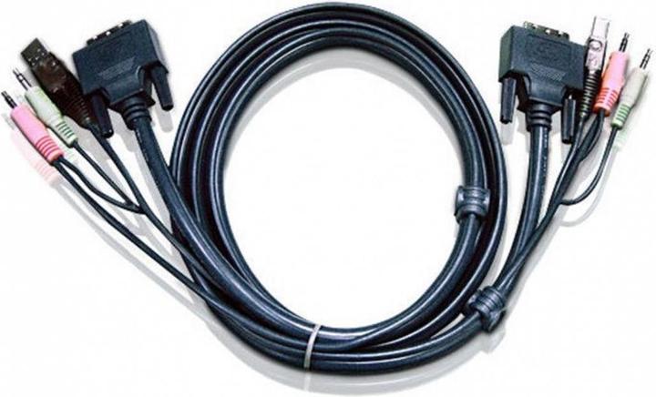 Image du produit Aten 2L-7D02U Câble KVM avec connecteurs USB et DVI-D