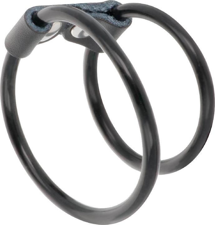 Produktbild Darkness Sensations Doppelter Penisring aus Gummi und Leder (3.60 cm)