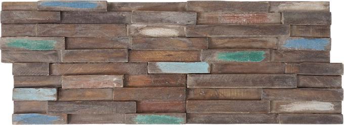 Image du produit Swisshandel24 10x Carreaux en bois de teck (1sqm), Carreaux muraux 3D Carreaux mosaïques Panneaux muraux marron