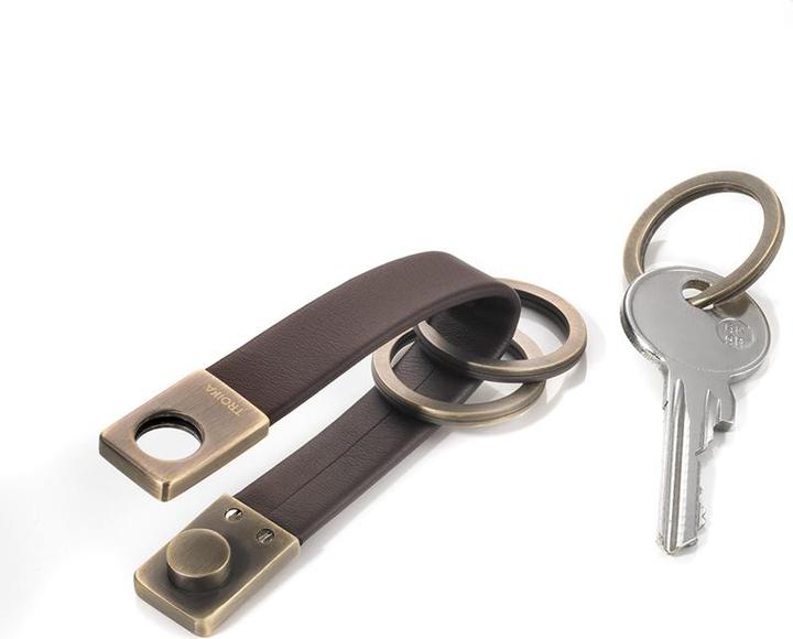 Produktbild Troika TWISTER ANTIK Schlüsselhalter Lederschlaufe mit "TWIST-Verschluss", braun/antik gold