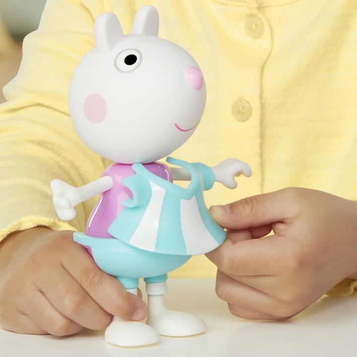 Actual product image Hasbro Peppa Pig Suzy Sheep-Up Figure with 6 Easy-On Fashion Accessories, 6-Inch Doll, Preschool Toys for G
