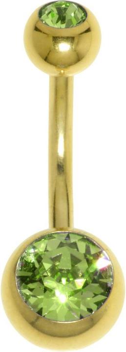 Produktbild Bijouteria Bauchpiercing (Chirurgenstahl 316L, PVD Beschichtung (goldfarbig), Premium Kristall)