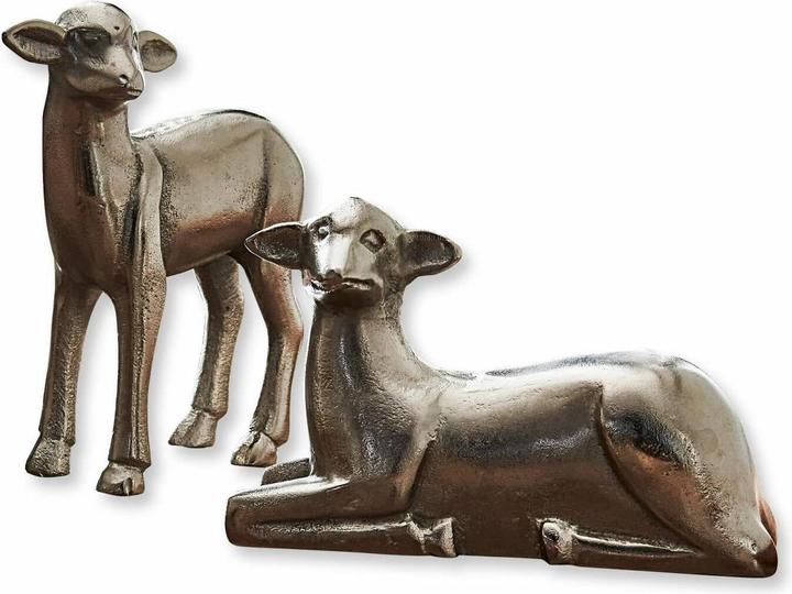 Image du produit Loberon Agneau décoratif lot de 2 Charmille argenté