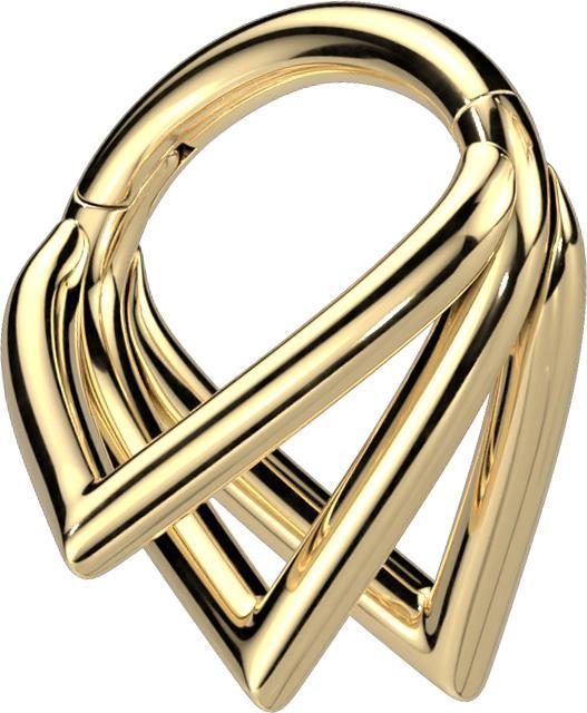Produktbild Star Piercing Micro Segmentring klappbar vergoldet drei Winkelringe (ohne Messing, Titan G23)