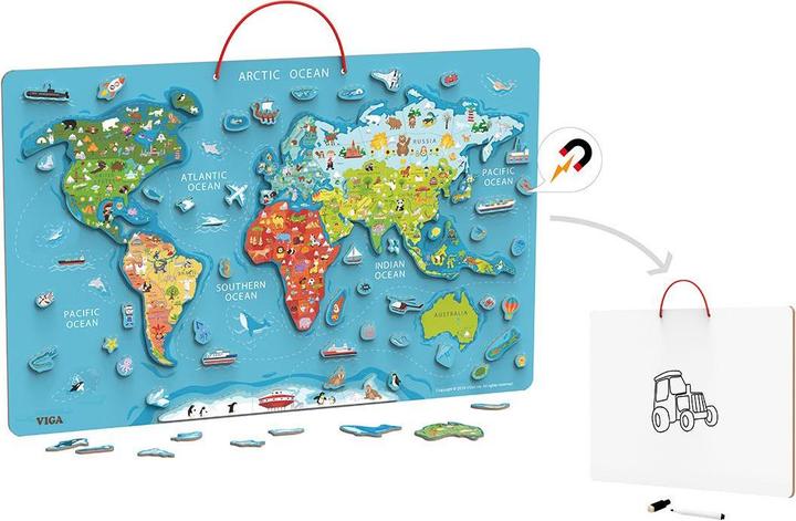 Actual product image Viga Toys Magnetic world puzzle (108 pieces)