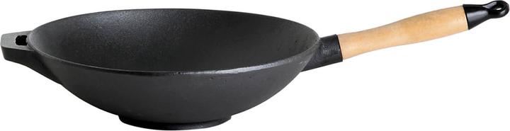 Produktbild Paella World Wok aus Gusseisen m. Holzgriff Ø 30 cm (30 cm, Wok Pfanne, Gusseisen)