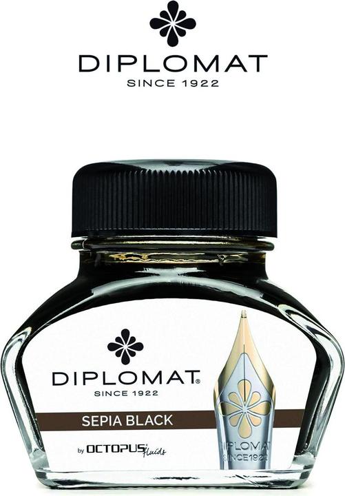 Image du produit Diplomat Verre à encre Sépia Noir 30ml (Dispositif de recharge, Noir)