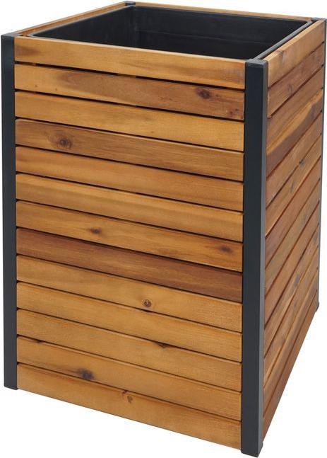 Produktbild Mendler Pflanzkasten HWC-L23, Outdoor Akazie Aluminium, 60x42x42cm braun