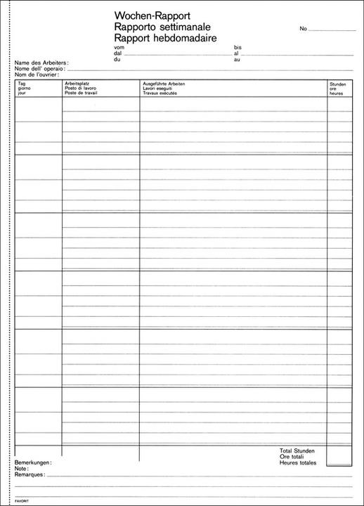 Image du produit Favorit Rapports hebdomadaires (2 x)