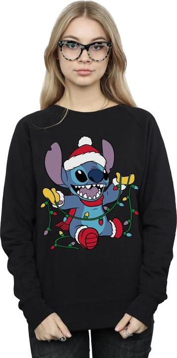 Actual product image Disney Womens/Ladies Lilo And Stitch Christmas Lights Sweatshirt (XL)