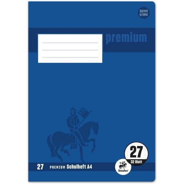 Produktbild Staufen Doppelheft Premium Lineatur 27 liniert DIN A4 Innen- und Aussenrand, 32 Blatt (A4, Liniert, Weicher Einband)