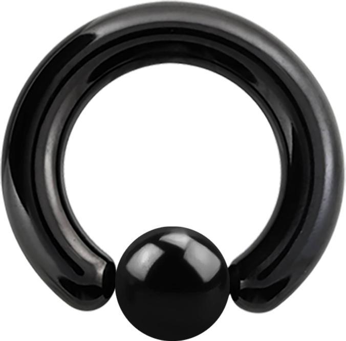 Actual product image Star Piercing Ball Closure Ring black (without brass, Surgical steel 316L)