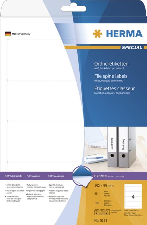 Produktbild HERMA Ordneretiketten A4