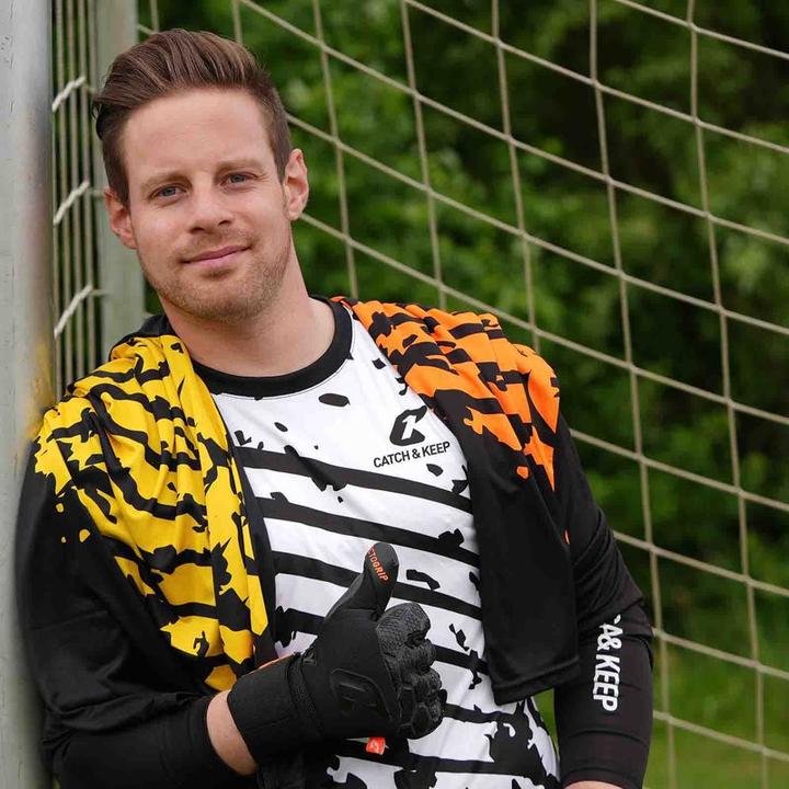 Produktbild Catch & Keep Trikot Protection Torwarttrikot Gr. S Gelb-Schwarz Fussball Torwart Shirt Oberteil (S)