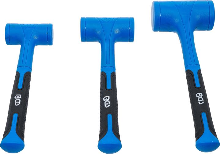 Actual product image BGS Soft-face mallet set | non-rebound | Ø 47 / 55 / 65 mm | 450 / 765 / 1275 g | 3 pcs. (3030 g)