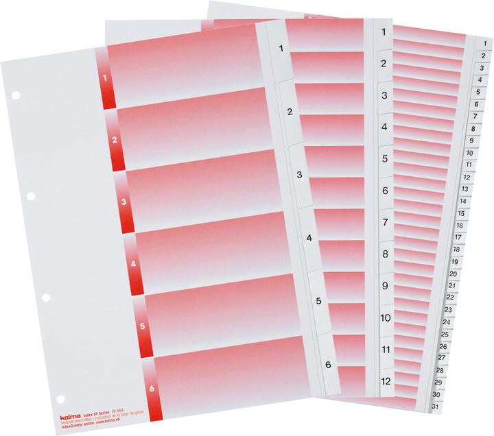 Produktbild Kolma Register A4 strong 1-12 12-teilig weiss