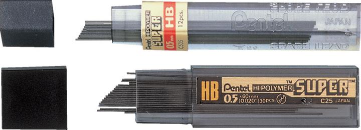 Image du produit Pentel Mines de crayon Hi-Polymer Super (Recharger, Gris, 0.50 mm)