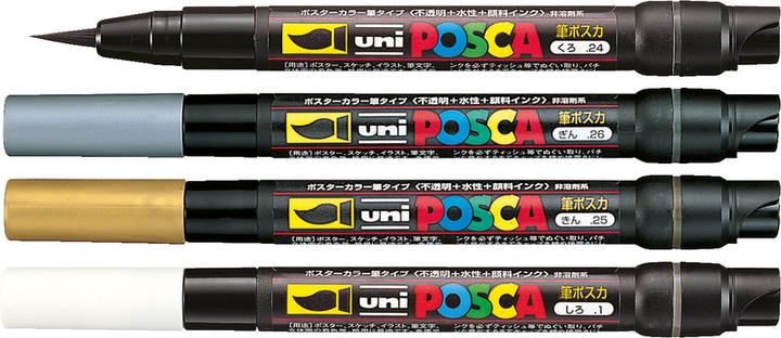 Produktbild Posca Marker Pinselspitze (Schwarz, 10 mm, 1 x)