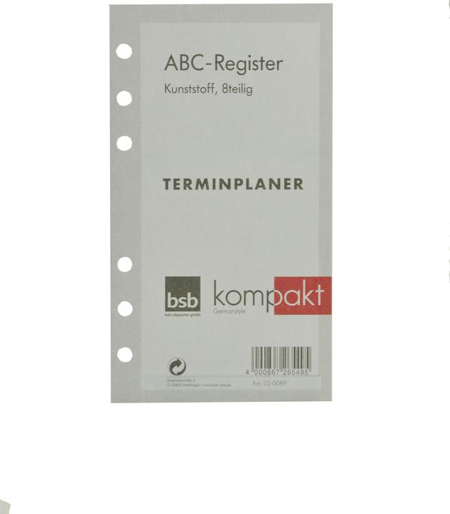 Actual product image BSB-Obpacher Register Timer approx. A6 Alphabet