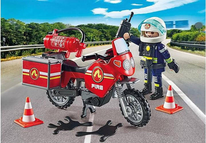 Produktbild Playmobil Feuerwehrmotorrad am Unfallort (71466, Playmobil Action Heroes)