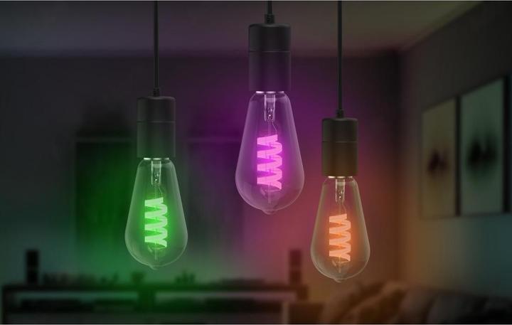 Actual product image Hama Smart LED lamp, Matter, E27, retro, filament ST64, RGBW, dimmable, with app (E27, 4.90 W, 470 lm, 1 x, F)