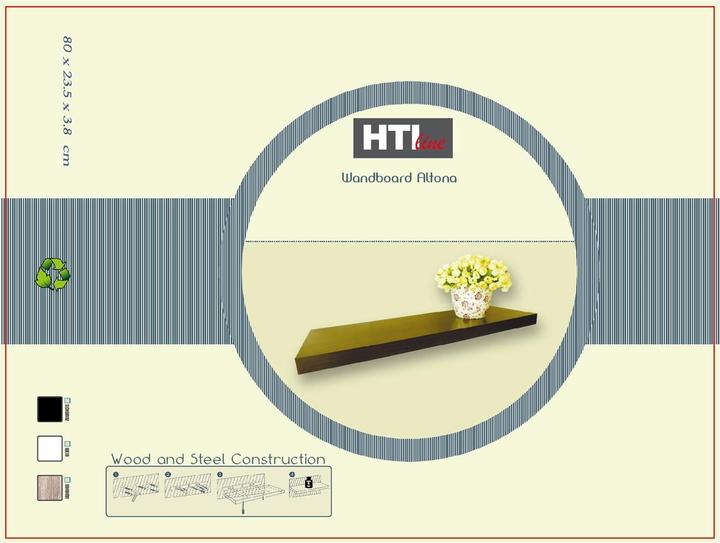 Actual product image HTI-Line Wall board (80 x 24 x 4 cm)