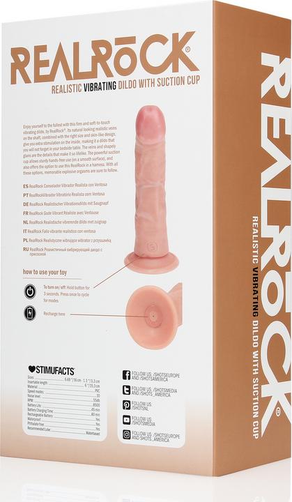 Produktbild RealRock Vibrating Regular Curved Cock - 6 / 15,5 cm - Flesh
