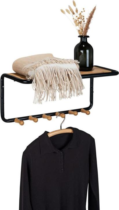 Image du produit Wenko Wandgarderobe Mod. Loft aus Stahlrohr und FSC®-zertifiziertem Bambus