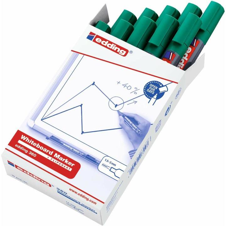 Produktbild Edding Whiteboard Marker 360/363, 10er Set (Grün, 3 mm, 10 x)
