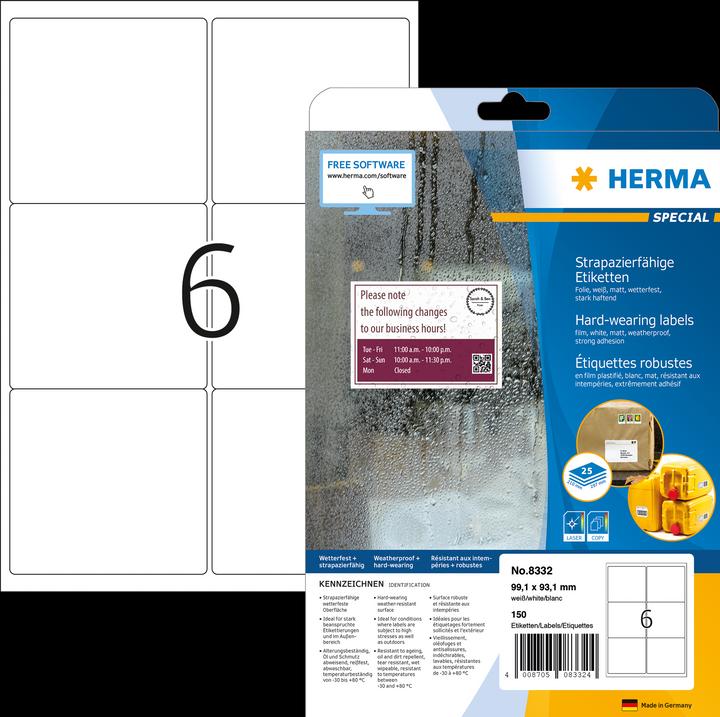 Actual product image HERMA Weatherproof shipping labels A4