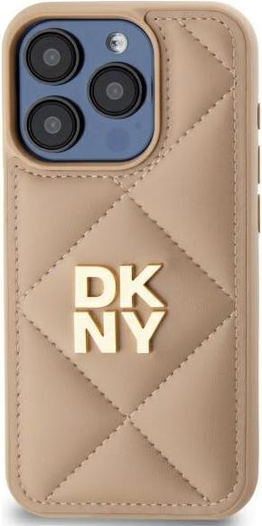 Actual product image DKNY DKHCP15LPQDSLE iPhone 15 Pro 6.1" beżowy/beige Quilted Stack Logo (Apple iPhone 15 Pro)
