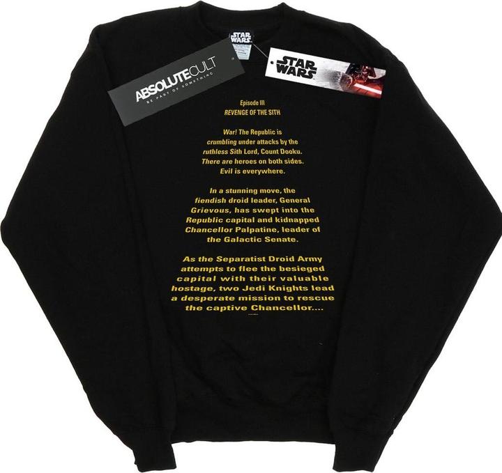 Immagine prodotto Star Wars Revenge Of The Sith Opening Crawl Felpa Uomo (L)
