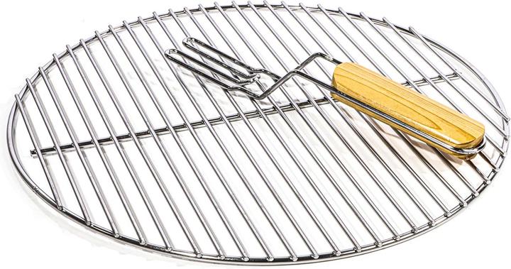 Image du produit Wiltec Grille BBQ Ronde Ø 44,5cm Acier inoxydable Barbecue Charbon de bois /à gaz Barbecue à boule G