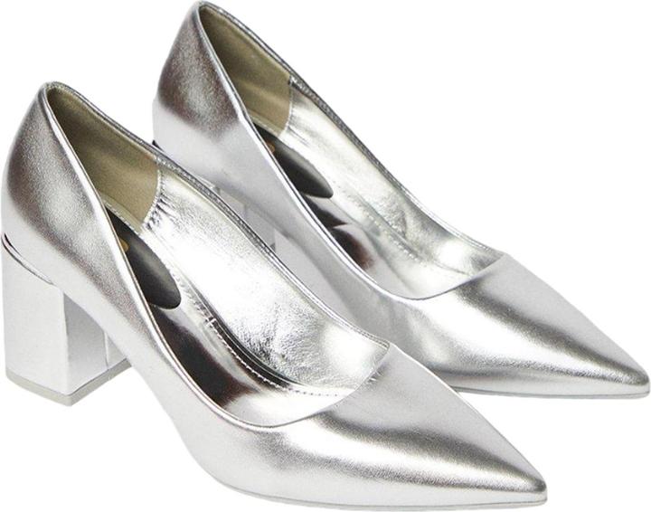 Actual product image Dorothy Perkins Womens/Ladies Baden Metallic Detail Medium Block Heel Court Shoes (36)