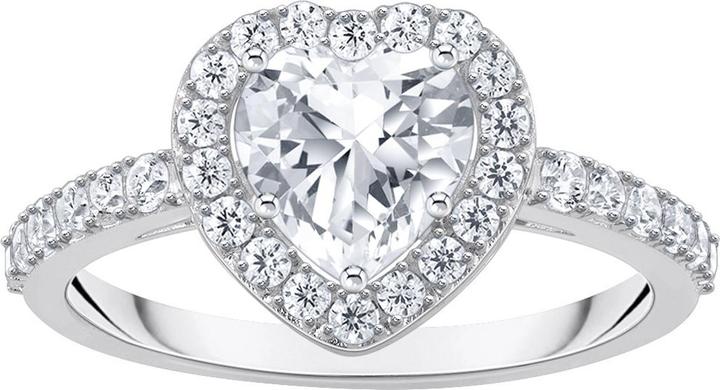 Produktbild Thomas Sabo Halo-Ring mit weissem Stein in Herzform (60, 925 Silber)