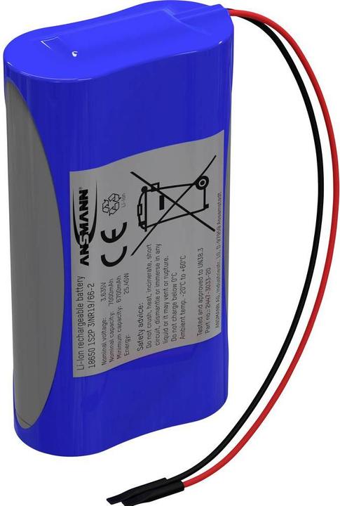 Actual product image Ansmann Li-Ion Battery Pack 1S2P (1 pcs., 18650, 7000 mAh)