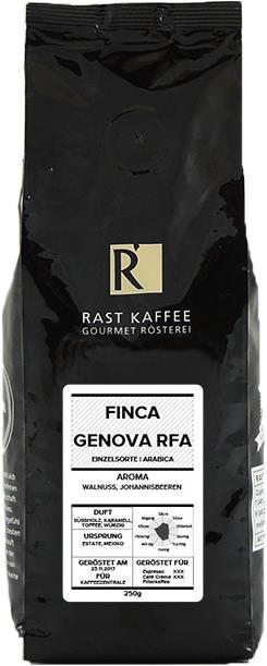 Actual product image Rast Finca Genova, Tapachula (250 g, Dark roast)