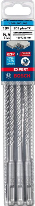 Immagine prodotto Bosch Professional Zubehör Punte per martello EXPERT SDS plus-7X, 6,5 x 150 x 215 mm, 10 pezzi. (6,5 millimetri)