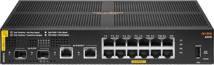 Actual product image HPE PoE+ Switch CX 6000 139W 14 Port (14 Ports)