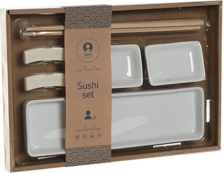 Image du produit DKD Home Decor Sushi-Set 24 x 7 x 2 cm natürlich Weiss Steingut Orientalisch (12 pièce(s))