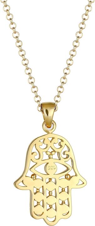 Image du produit Elli Collier Hamsa main de Fatima Evil Eye cristaux 925 argent (Cristal de verre, Argent 925 sterling plaqué or, 60 cm)