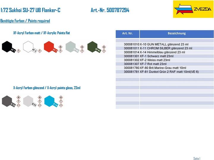 Actual product image 1:72 Sukhoi SU-27 UB Flanker-C