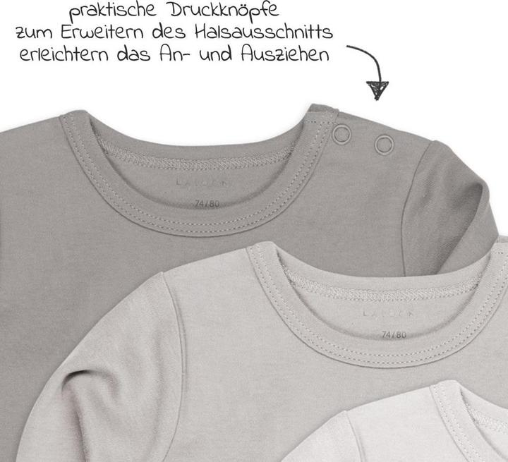 Produktbild La Loona LaLoona Baby-Bodys & Wickelbodys Body Langarm 3er Pack - Natur - (86)