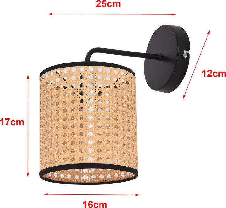 Actual product image Lux.Pro Southend wall light set of 3 rattan look (E14)