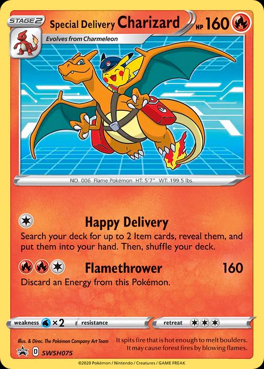 Actual product image Pokémon Special Delivery Charizard SWSH075 - Sword & Shield Promo Sealed - TCG (English, Booster Pack)