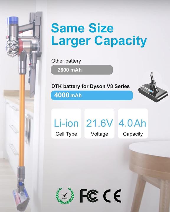 Produktbild DTK Ersatzakku Für Dyson V8 Staubsauger